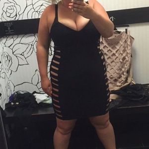 Bebe Black Sexy Cutout Bandage Dress Size Large
